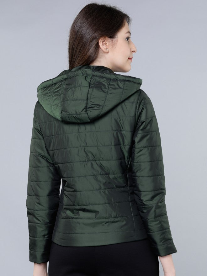 Tokyo Talkies Women Teal Puffer Jacket - Teal - Image 2
