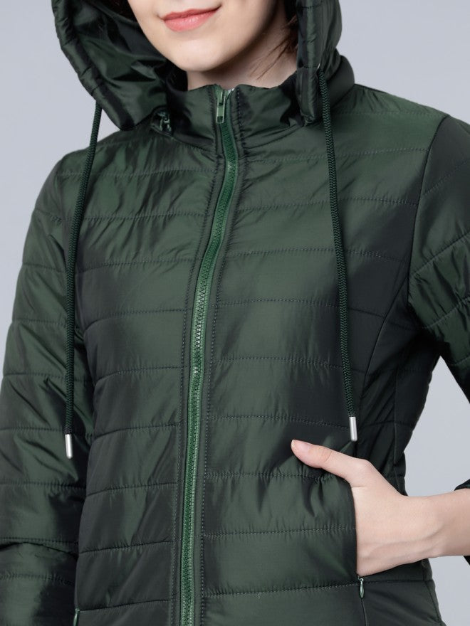 Tokyo Talkies Women Teal Puffer Jacket - Teal - Image 3