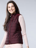 Tokyo Talkies Women Burgundy Puffer Jacket - Burgundy - Image 1