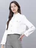 Tokyo Talkies Women White Denim Jacket - White - Image 1