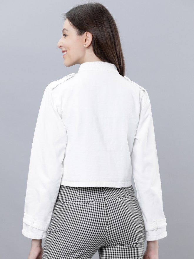 Tokyo Talkies Women White Denim Jacket - White - Image 2