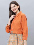 Tokyo Talkies Women Rust Denim Jacket - Rust - Image 1