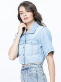 Tokyo Talkies Women Blue Denim Jacket - Blue - Image 1