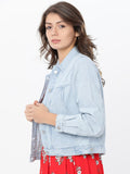 Tokyo Talkies Women Blue Denim Jacket - Blue - Image 1