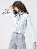 Tokyo Talkies Women Blue Open Front Jacket - Blue - Image 1
