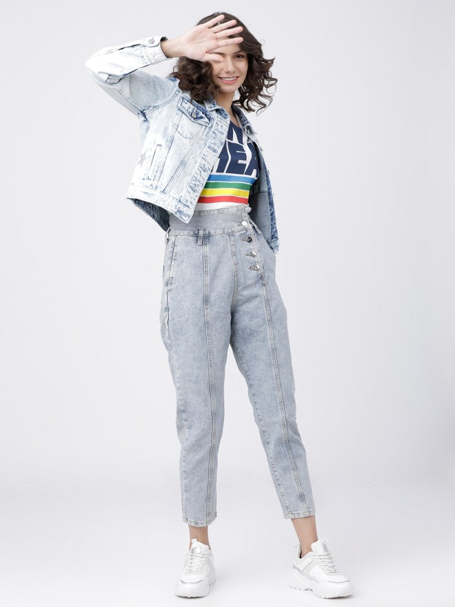 Tokyo Talkies Women Blue Open Front Jacket - Blue - Image 4