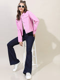 Tokyo Talkies Women Pink Denim Jacket - Pink - Image 1