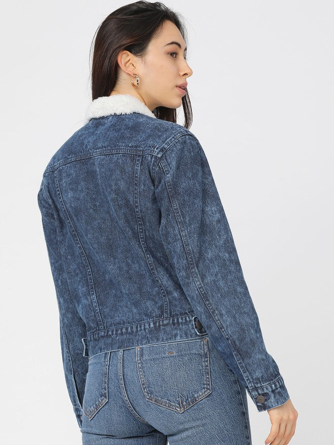 Tokyo Talkies Women Blue Denim Jacket - Blue - Image 2