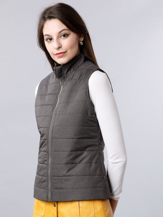 Tokyo Talkies Women Black Puffer Jacket - Black - Image 1