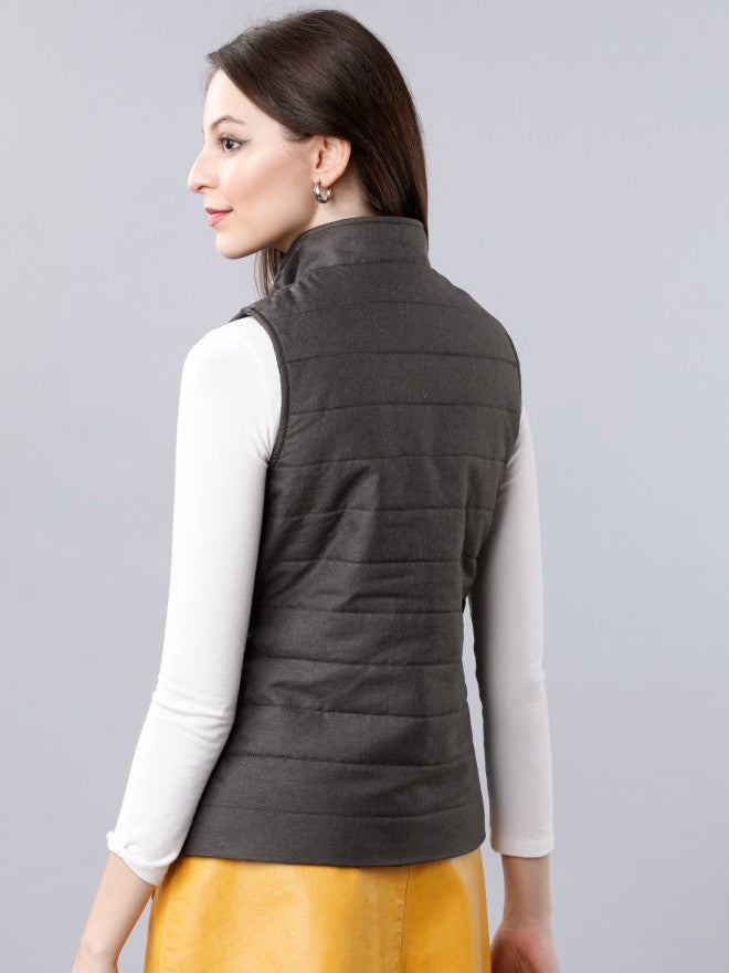 Tokyo Talkies Women Black Puffer Jacket - Black - Image 2