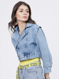 Tokyo Talkies Women Blue Denim Jacket - Blue - Image 1