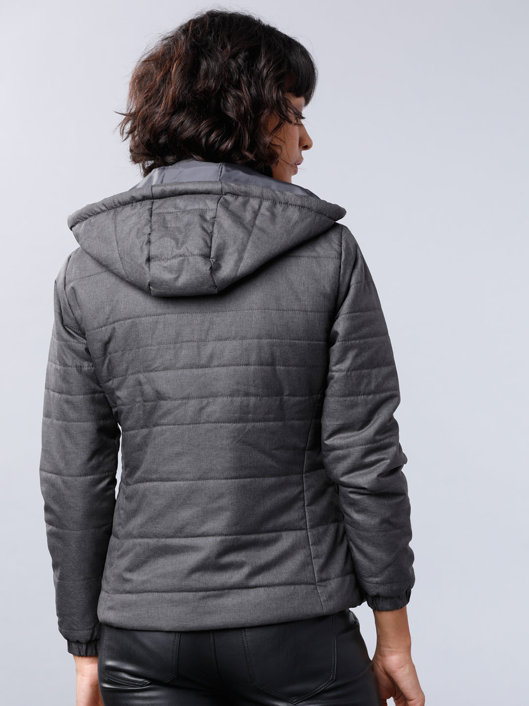 Tokyo Talkies Women Black Puffer Jacket - Black - Image 3
