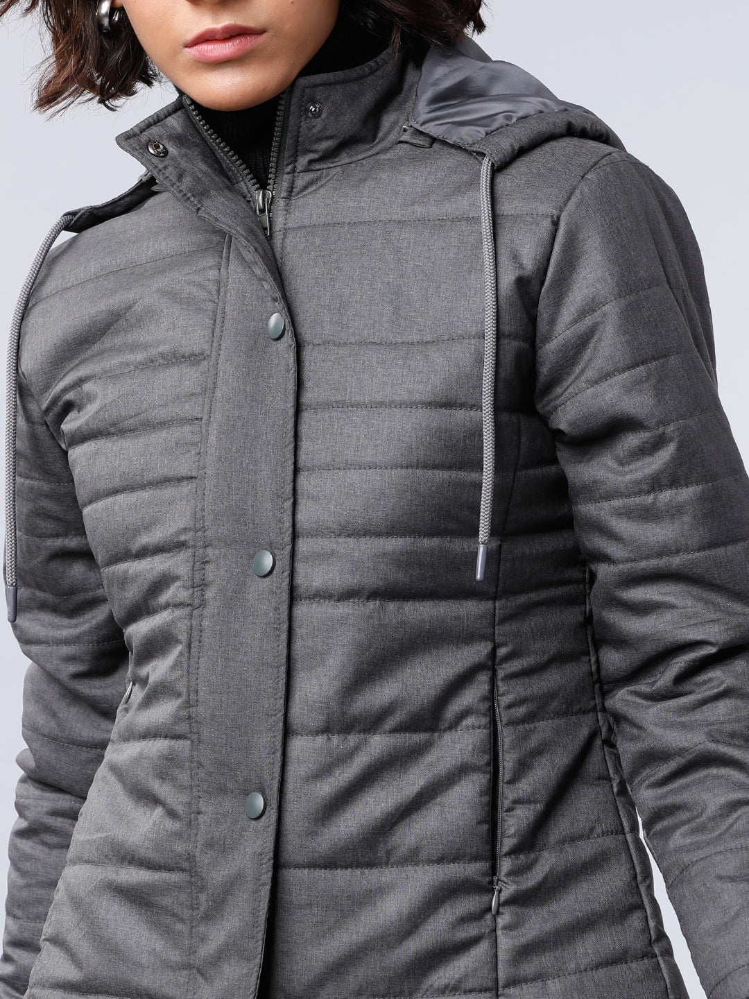 Tokyo Talkies Women Black Puffer Jacket - Black - Image 4