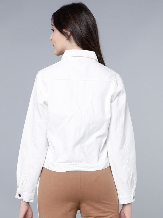 Tokyo Talkies Women White Denim Jacket - White - Image 2