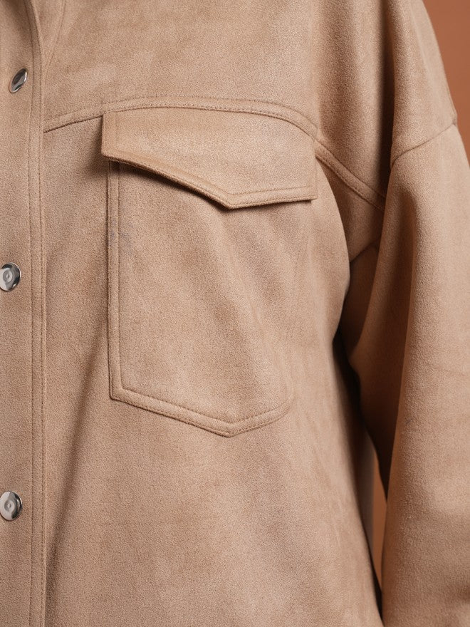 Tokyo Talkies Women Beige Open Front Jacket - Beige - Image 7