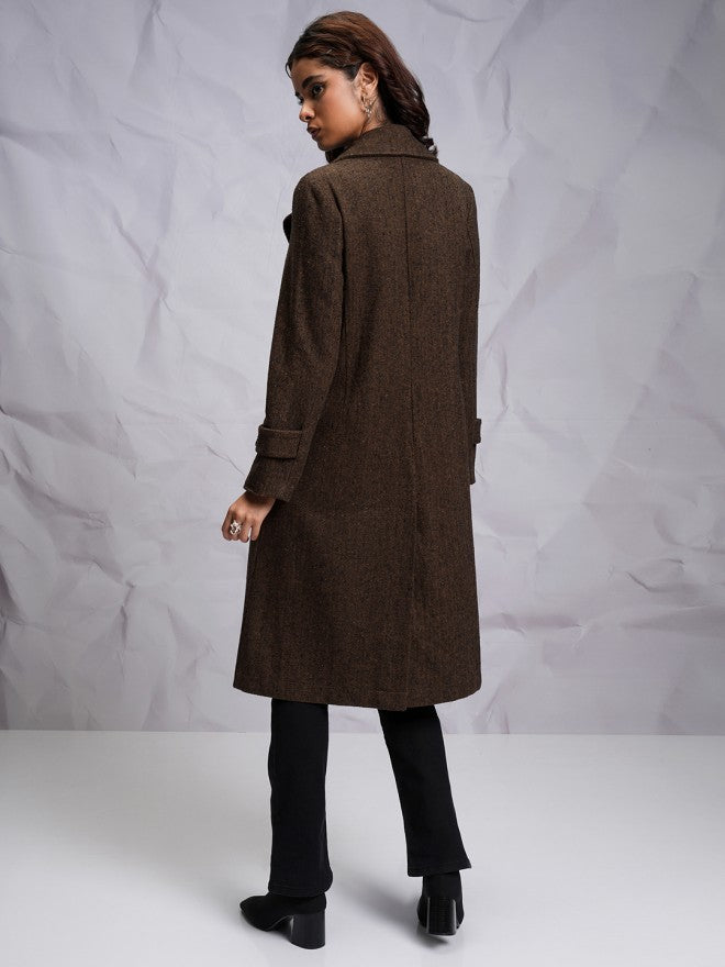 Tokyo Talkies Women Brown Open Front Jacket - Brown - Image 3