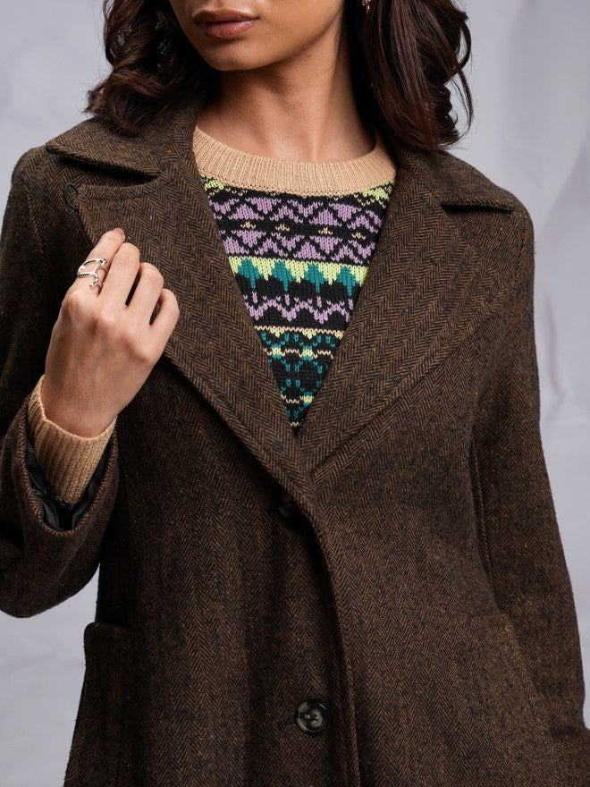 Tokyo Talkies Women Brown Open Front Jacket - Brown - Image 5