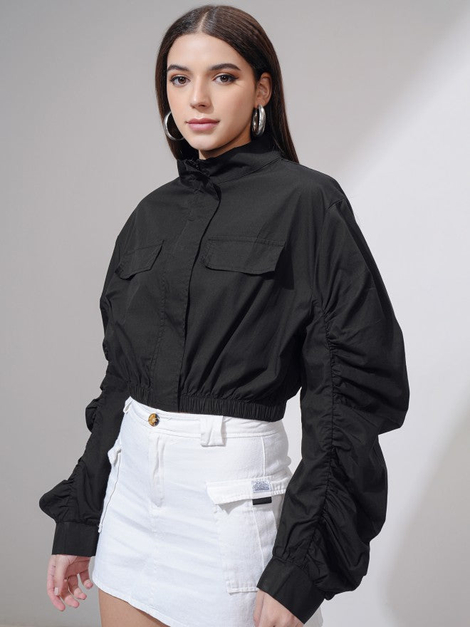Tokyo Talkies Women Black Open Front Jacket - Black - Image 4
