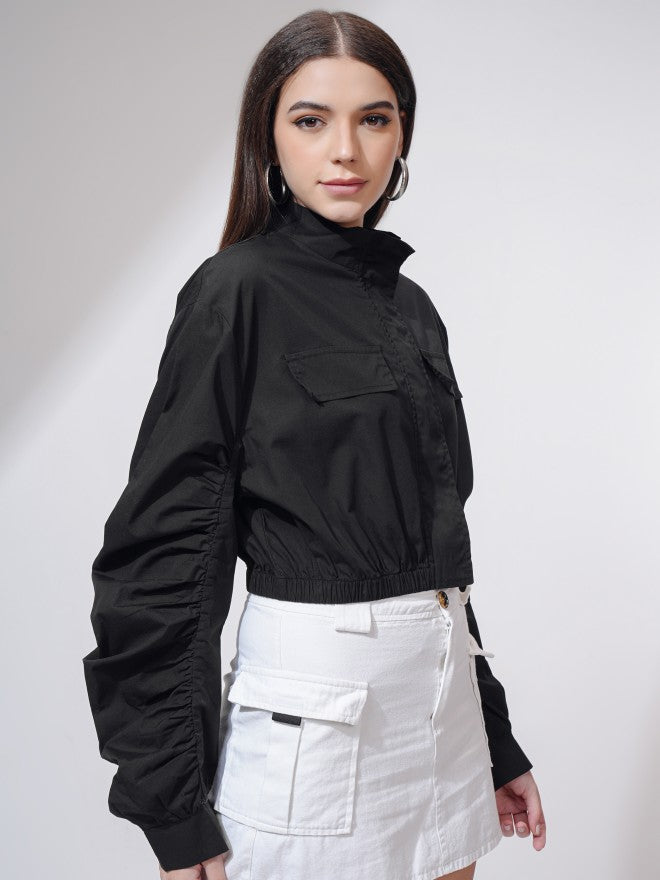 Tokyo Talkies Women Black Open Front Jacket - Black - Image 6