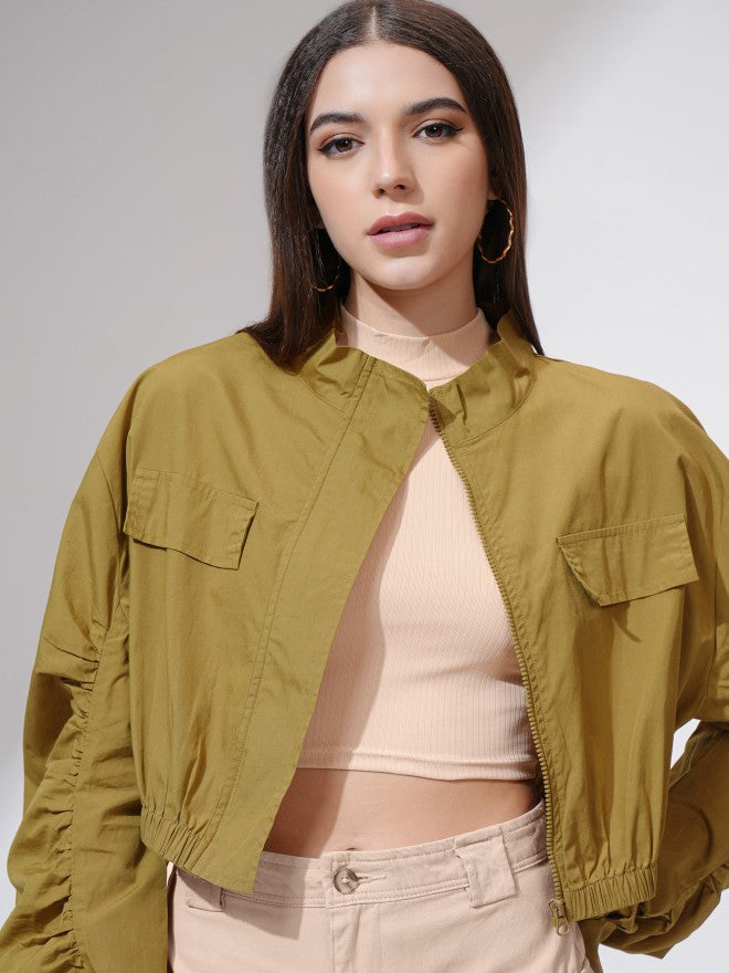 Tokyo Talkies Women Brown Open Front Jacket - Brown - Image 1