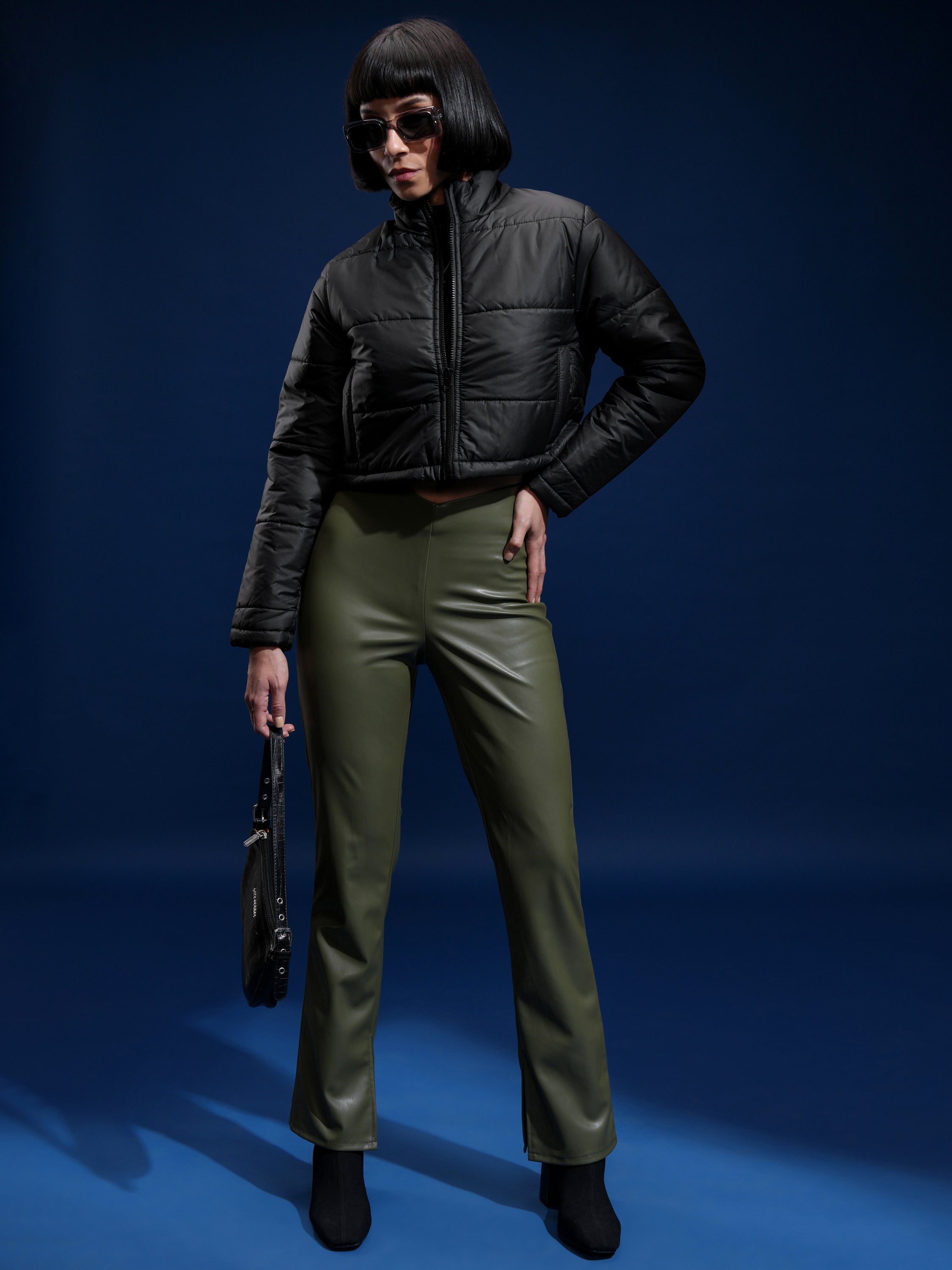 Tokyo Talkies Women Black Puffer Jacket - Black - Image 2