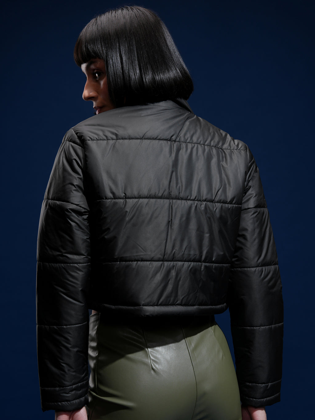 Tokyo Talkies Women Black Puffer Jacket - Black - Image 3