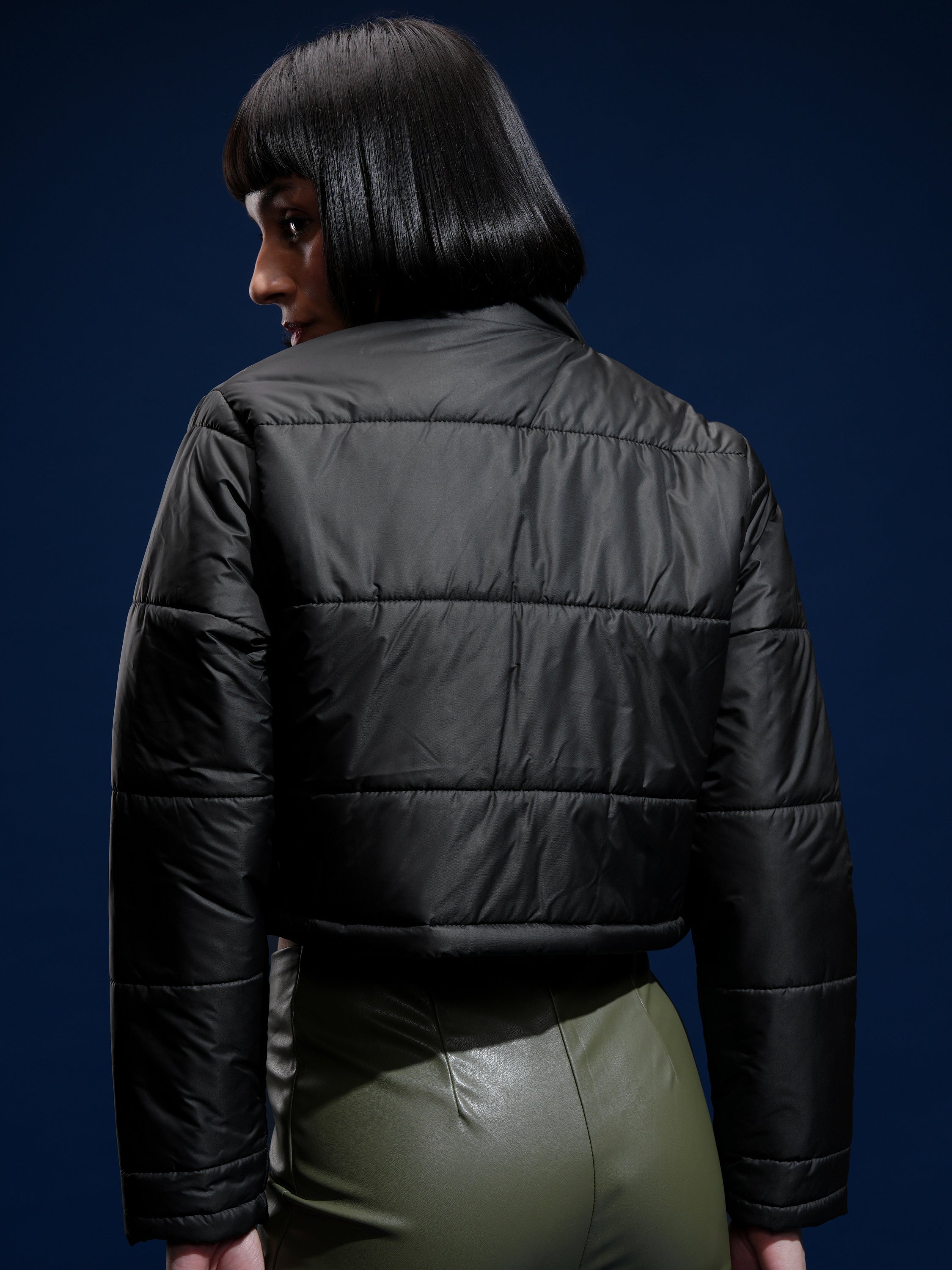 Tokyo Talkies Women Black Puffer Jacket - Black - Image 3