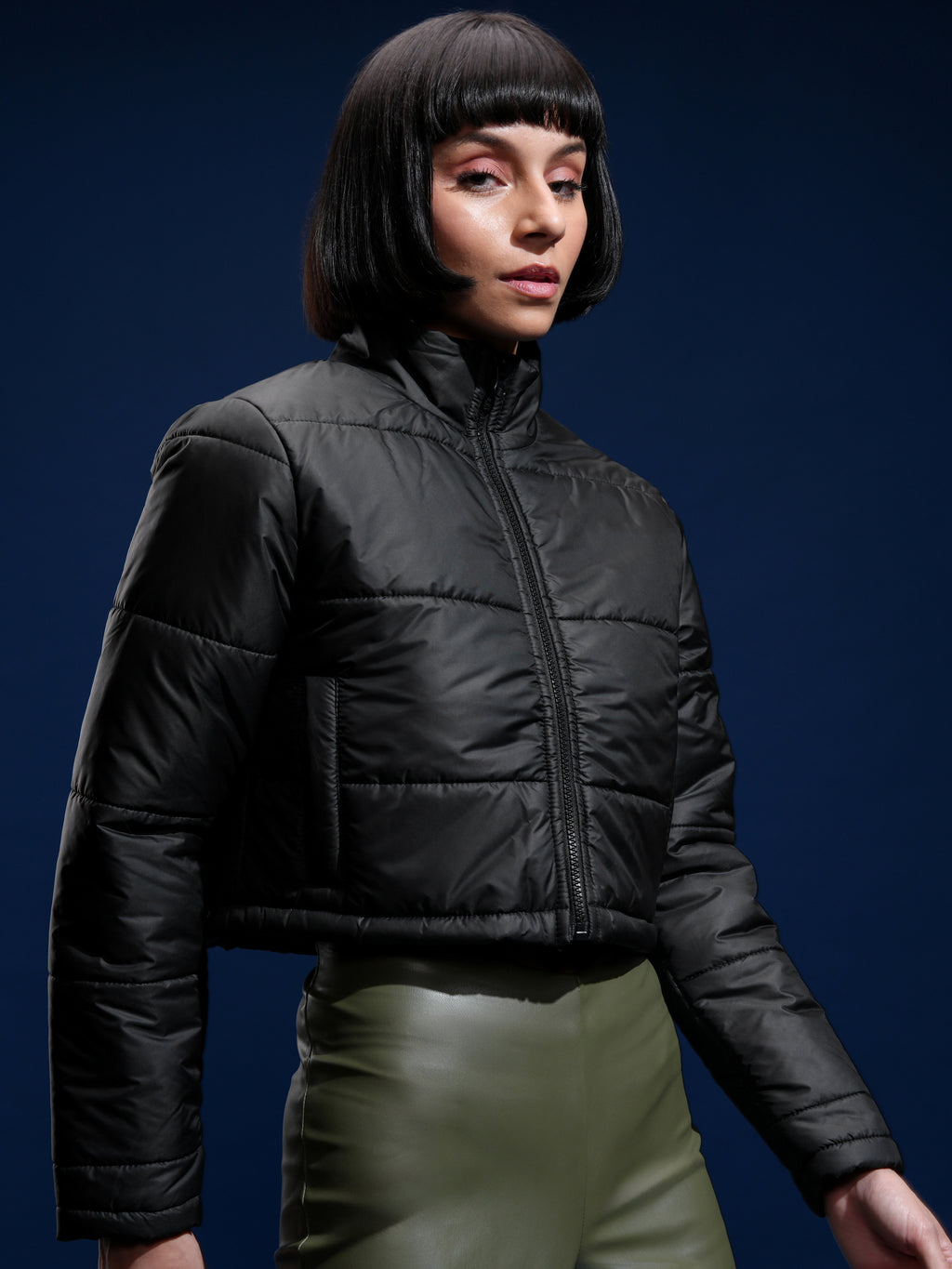 Tokyo Talkies Women Black Puffer Jacket - Black - Image 6