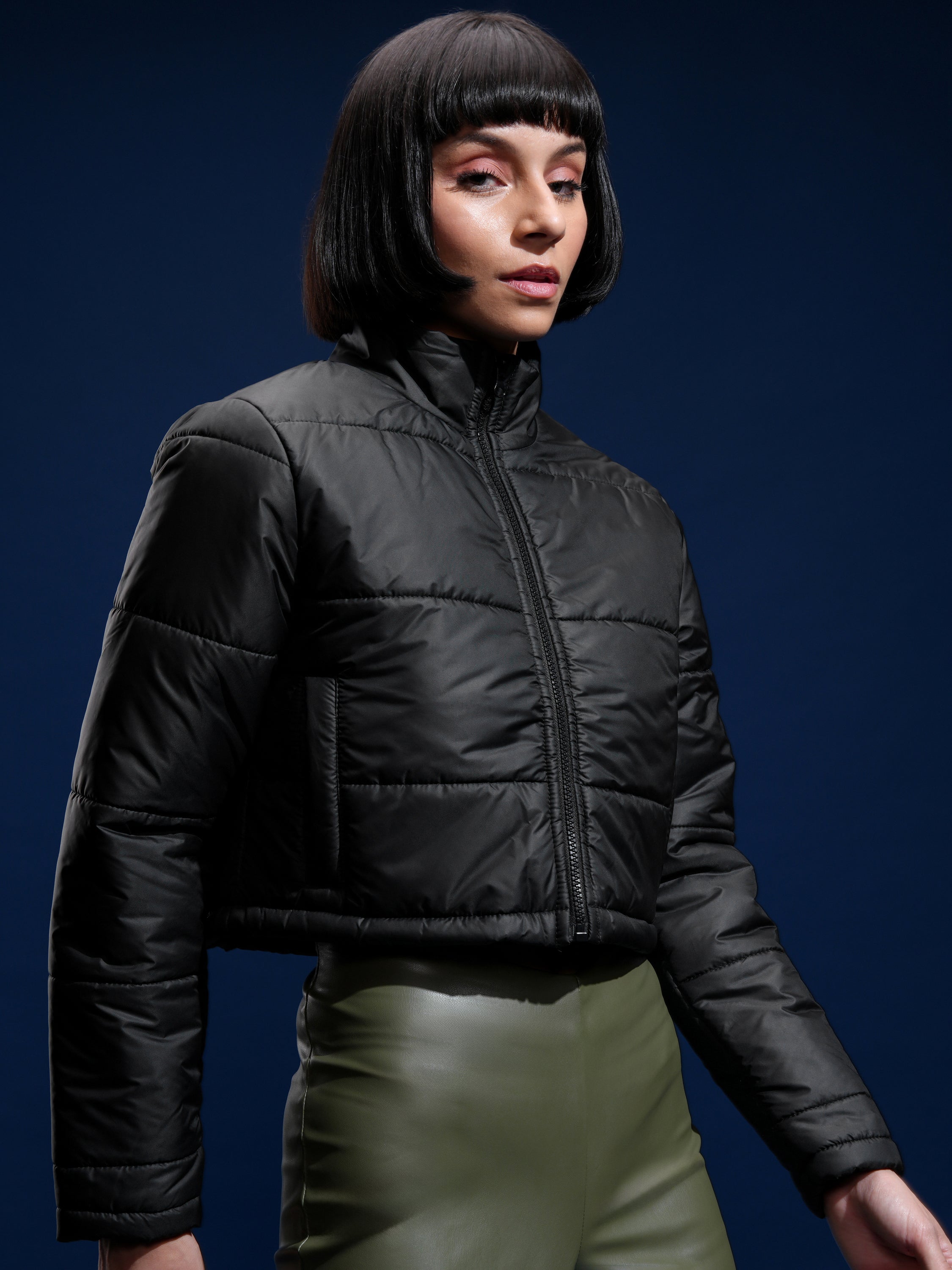Tokyo Talkies Women Black Puffer Jacket - Black - Image 6