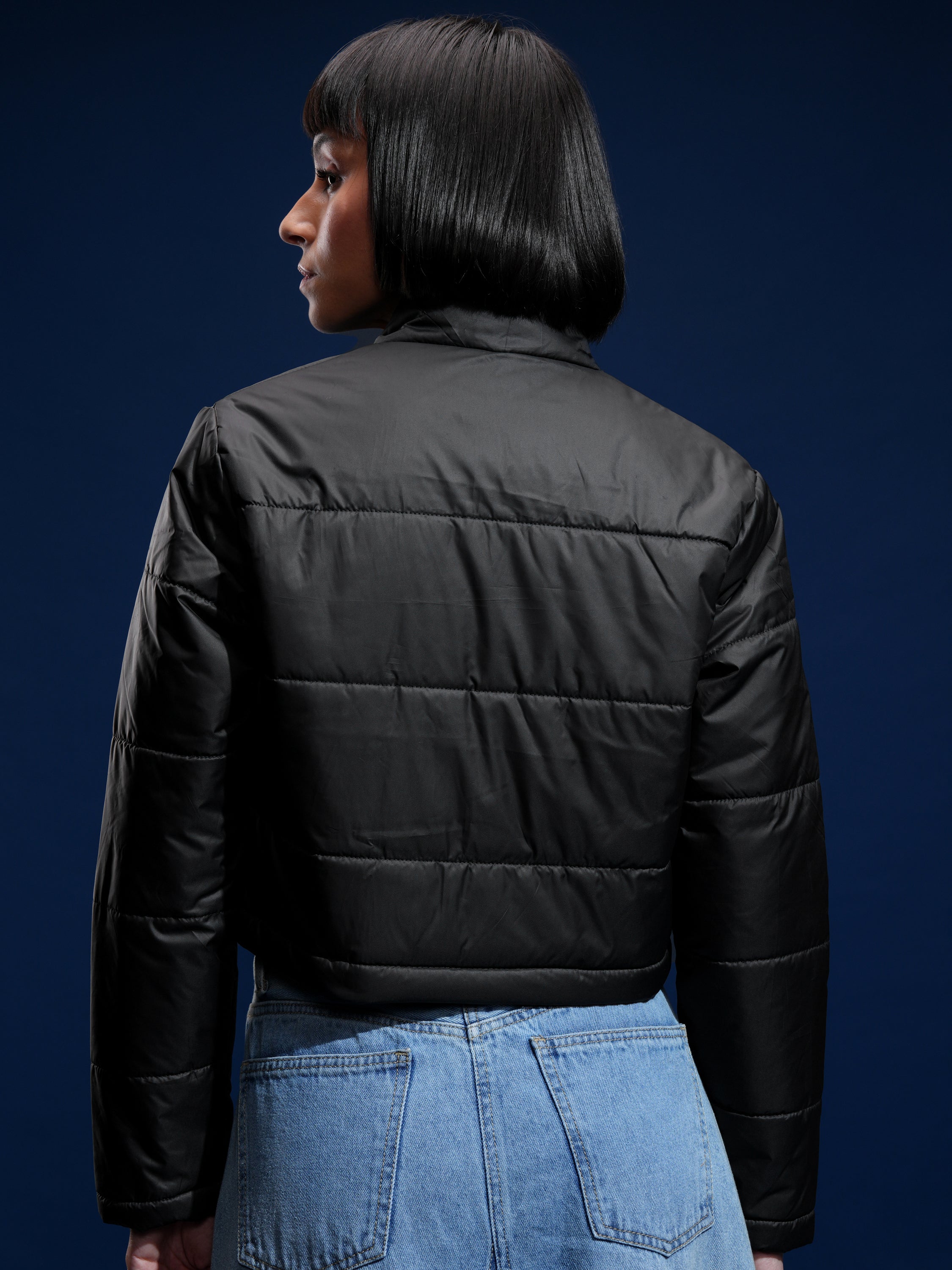 Tokyo Talkies Women Black Puffer Jacket - Black - Image 3