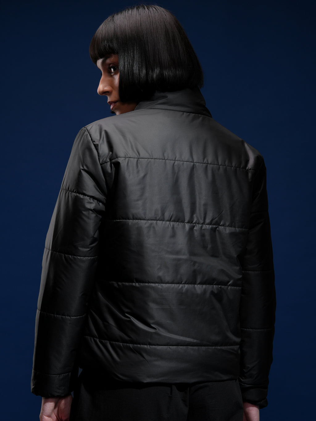Tokyo Talkies Women Black Puffer Jacket - Black - Image 3
