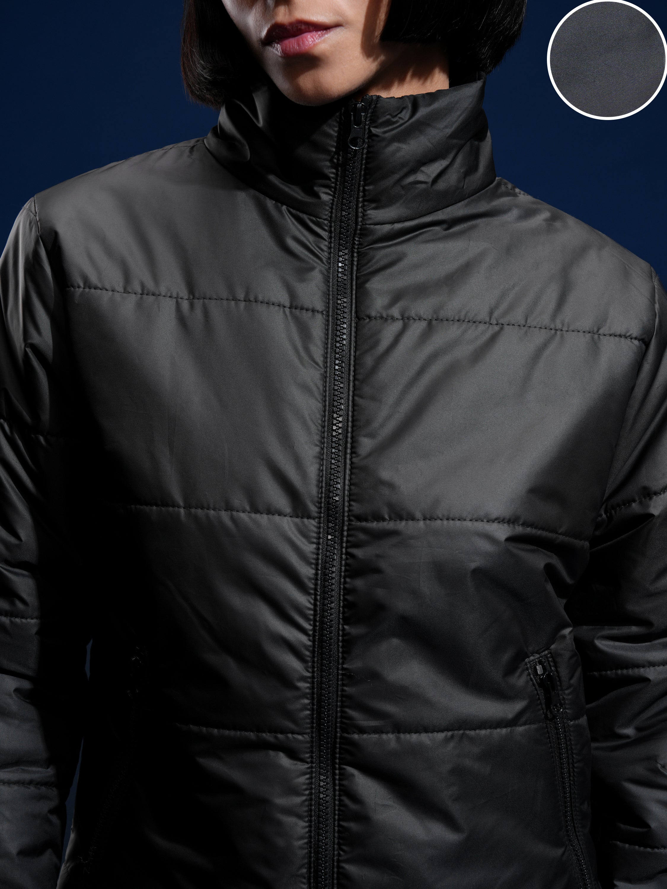 Tokyo Talkies Women Black Puffer Jacket - Black - Image 5