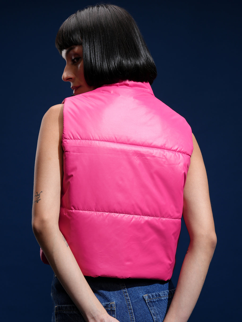 Tokyo Talkies Women Pink Puffer Jacket - Pink - Image 3