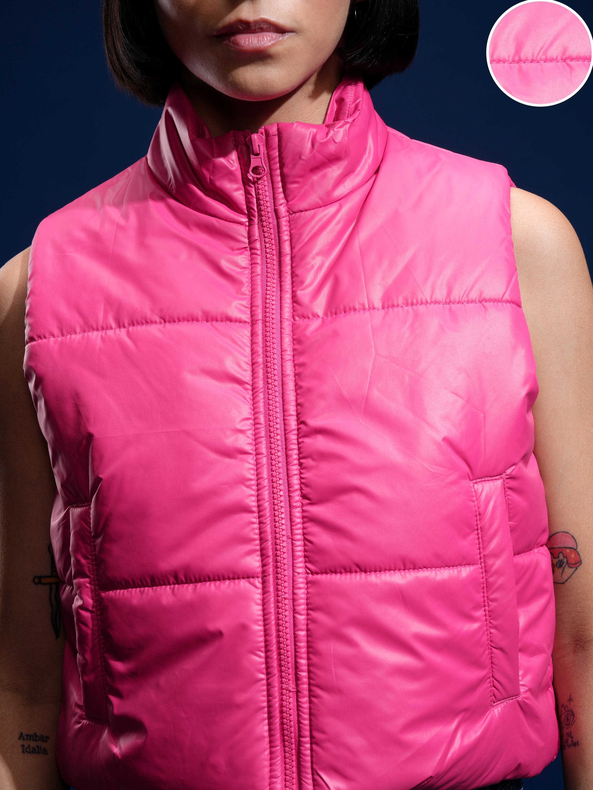 Tokyo Talkies Women Pink Puffer Jacket - Pink - Image 5