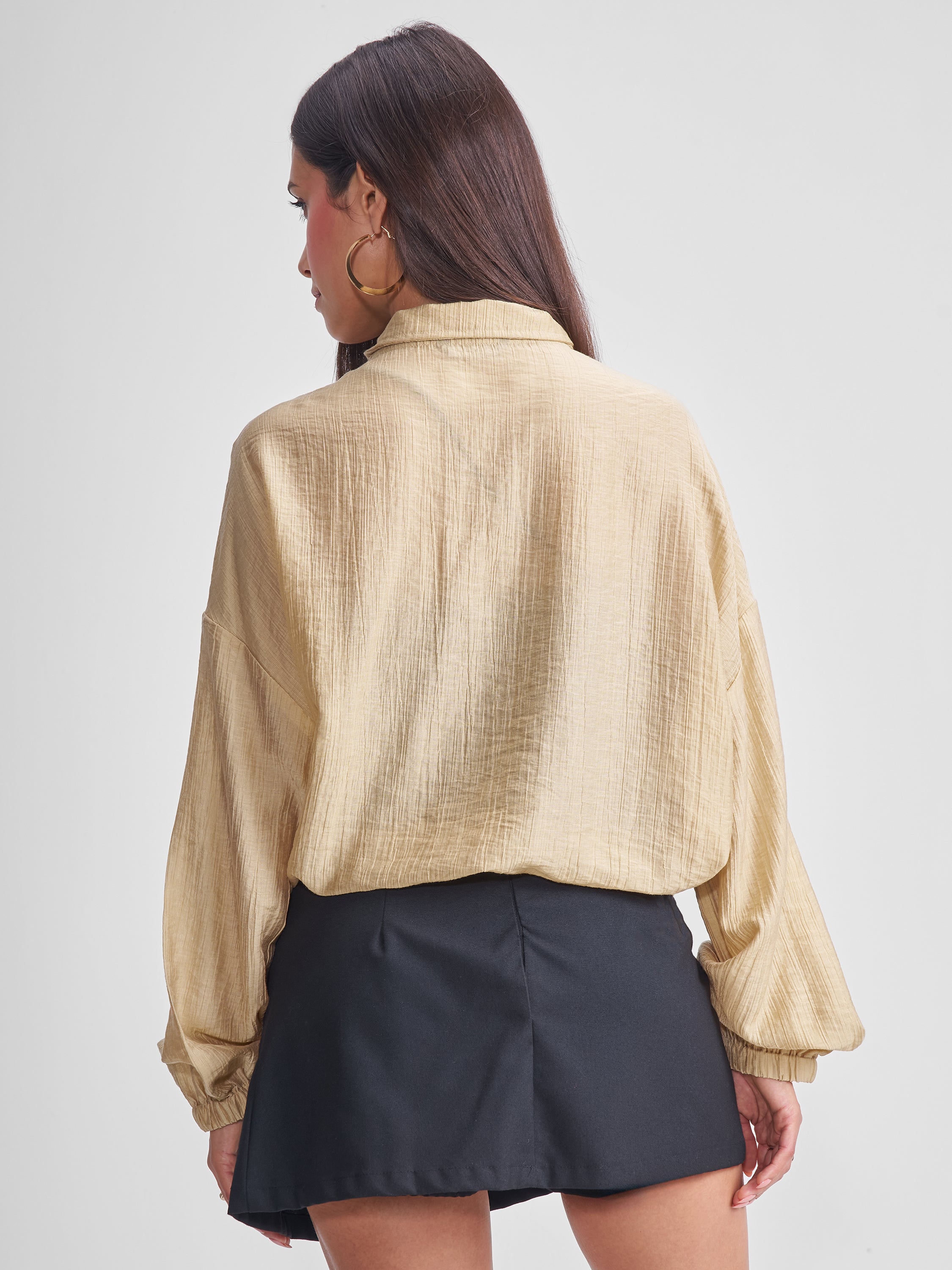 Tokyo Talkies Women Beige Open Front Jacket - Beige - Image 3