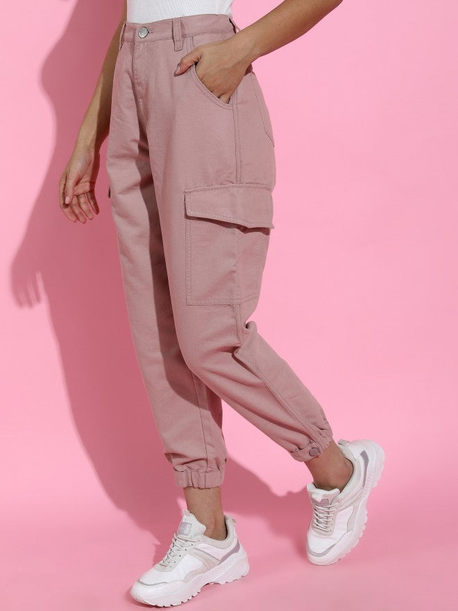 Tokyo Talkies Women Rose Jogger Jeans - Pink - Image 2
