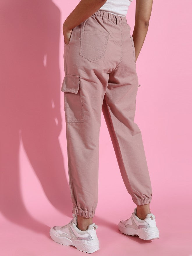Tokyo Talkies Women Rose Jogger Jeans - Pink - Image 3