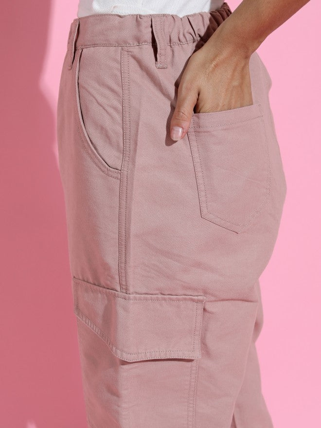 Tokyo Talkies Women Rose Jogger Jeans - Pink - Image 4