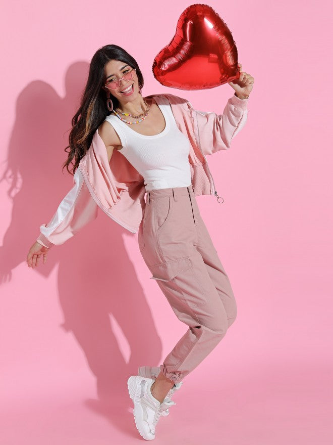 Tokyo Talkies Women Rose Jogger Jeans - Pink - Image 5