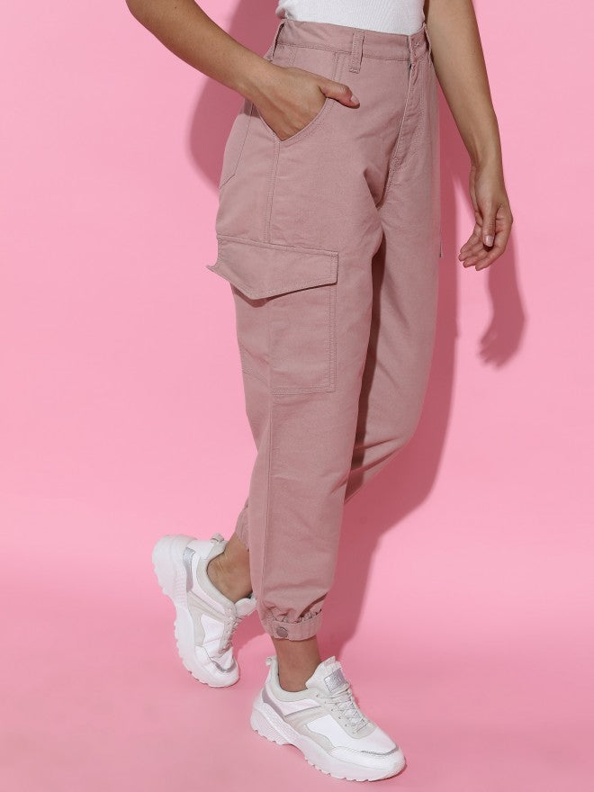 Tokyo Talkies Women Rose Jogger Jeans - Pink - Image 6