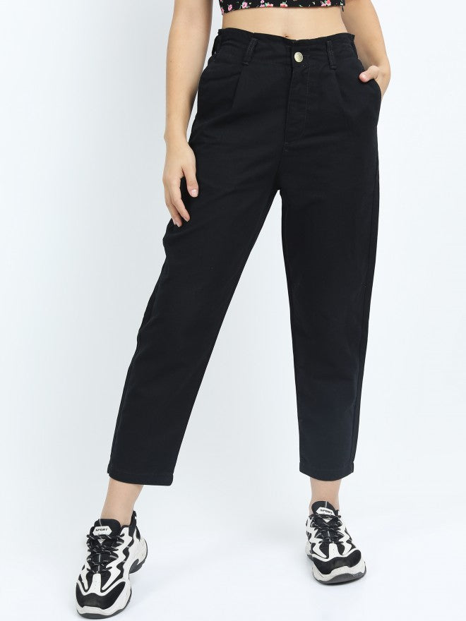 Tokyo Talkies Women Black Mom Fit Jeans - Black - Image 1