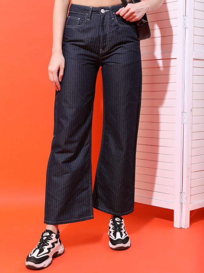 Tokyo Talkies Women Navy Dad Fit Jeans - Navy Blue - Image 5