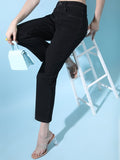 Tokyo Talkies Women Black Boyfriend Fit Stretchable Jeans - Black - Image 1