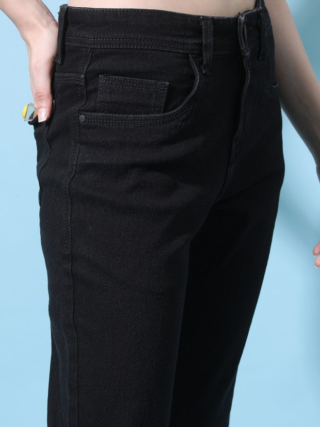 Tokyo Talkies Women Black Boyfriend Fit Stretchable Jeans - Black - Image 5