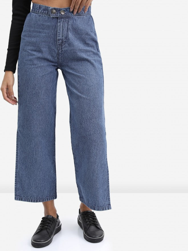 Tokyo Talkies Women Blue Straight Fit Jeans - Blue - Image 4