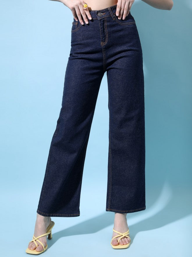 Tokyo Talkies Women Indigo Flared Jeans - Blue - Image 1