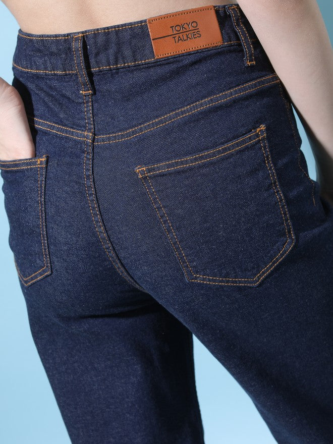 Tokyo Talkies Women Indigo Flared Jeans - Blue - Image 5