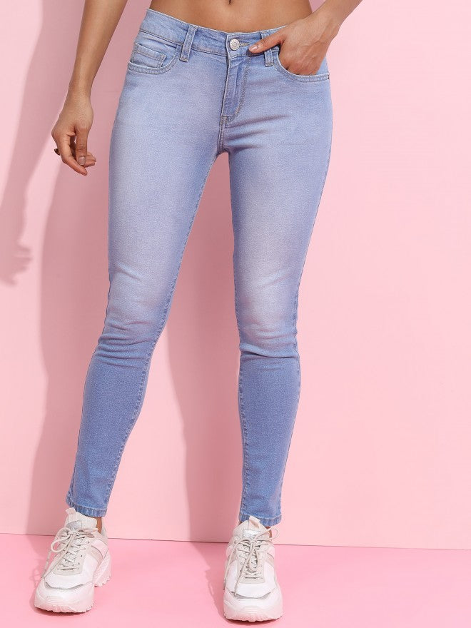 Tokyo Talkies Women Blue Skinny Fit Stretchable Jeans - Blue - Image 1