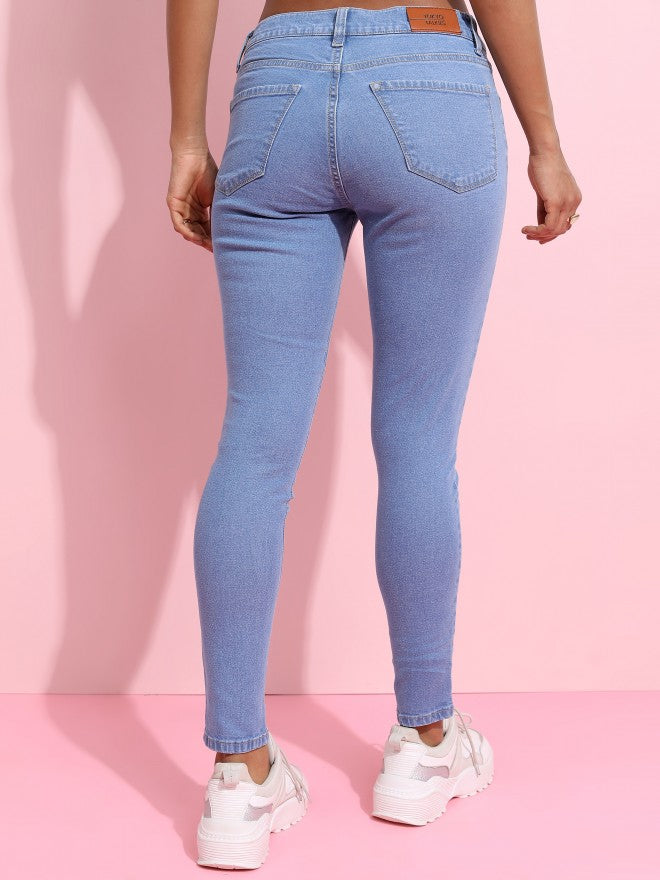 Tokyo Talkies Women Blue Skinny Fit Stretchable Jeans - Blue - Image 3