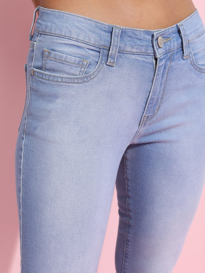 Tokyo Talkies Women Blue Skinny Fit Stretchable Jeans - Blue - Image 5